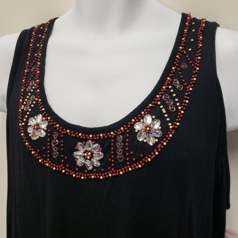 Elementz Womens Sleeveless Beaded Top Size 3X - Picture 3 of 8